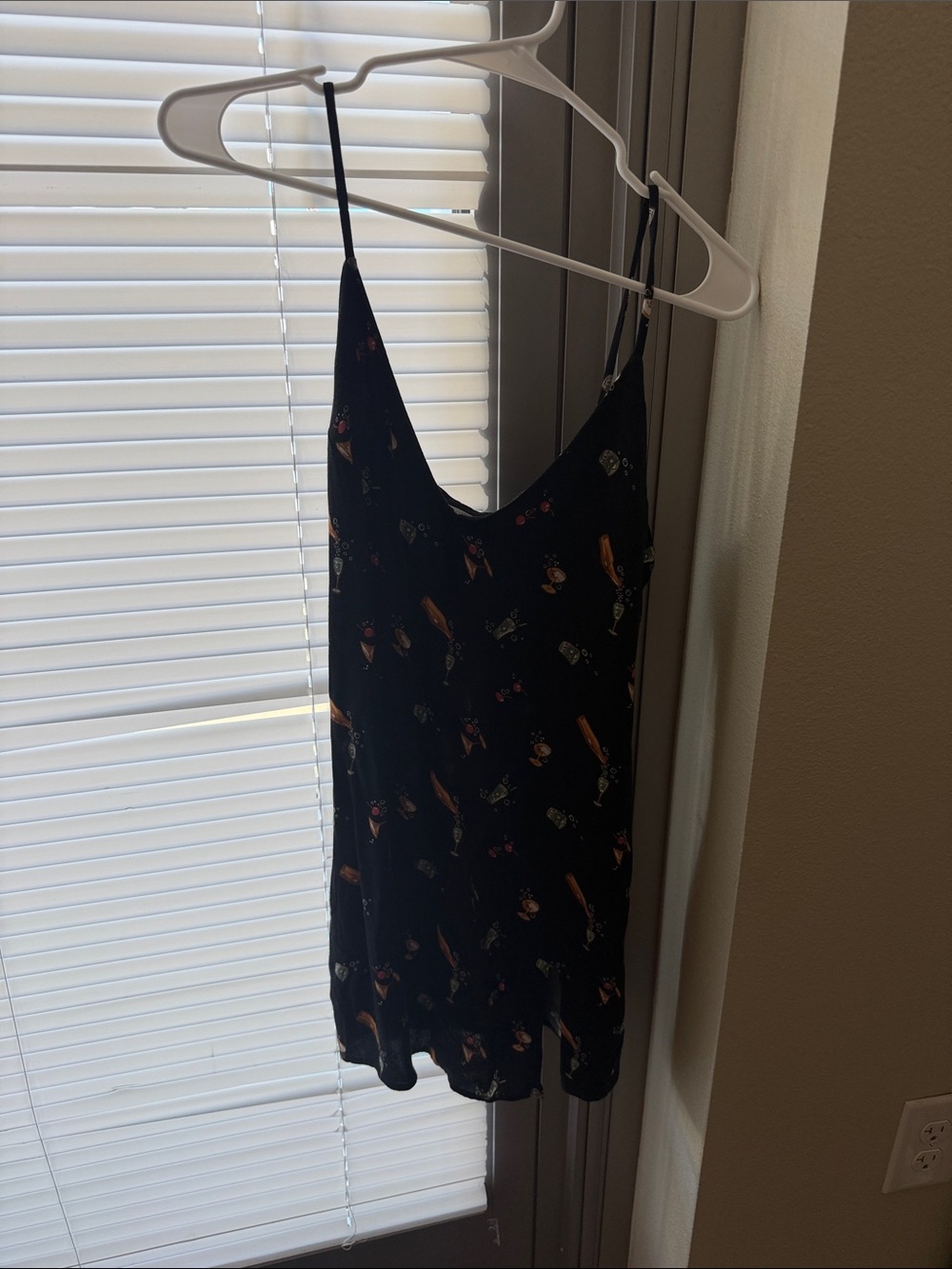 Reformation Black Floral Slip Dress with Spaghetti Straps